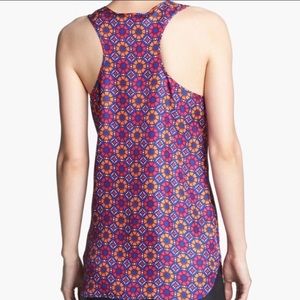 Miss Wu by Jason Wu Floral Silk Sleeveless Blouse pink colorful tank Racerback